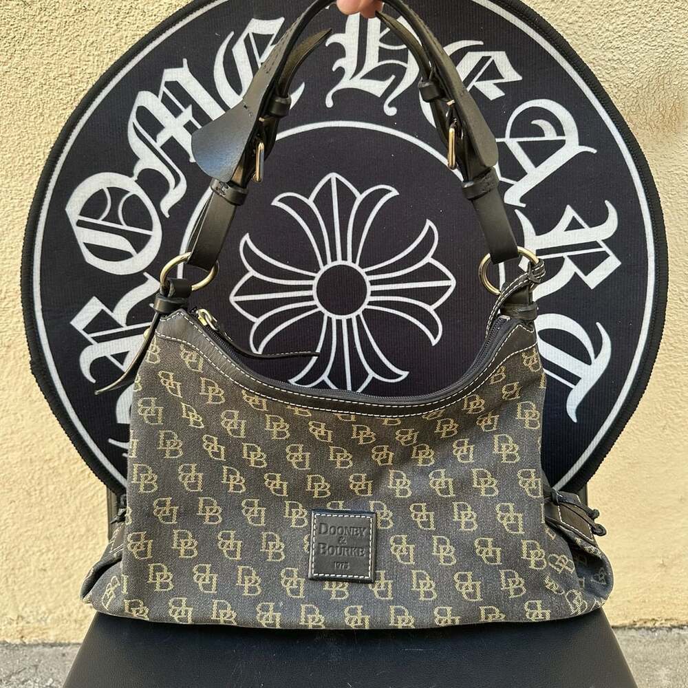 Dooney & Bourke DB Monogram Canvas Hobo Shoulder Bag